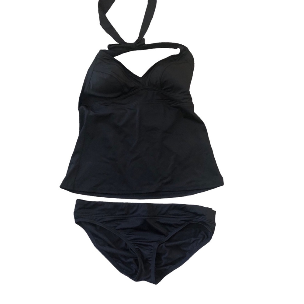 Title Nine Set It Forget It Tankini Top M Lehua Bikini Bottom Black Size M Swim